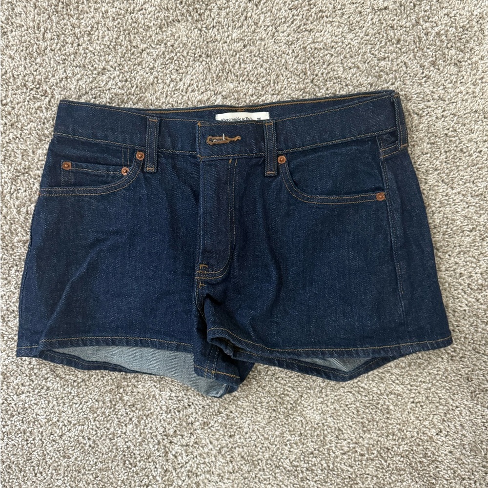Abercrombie & Fitch Dark Blue Jean Shorts